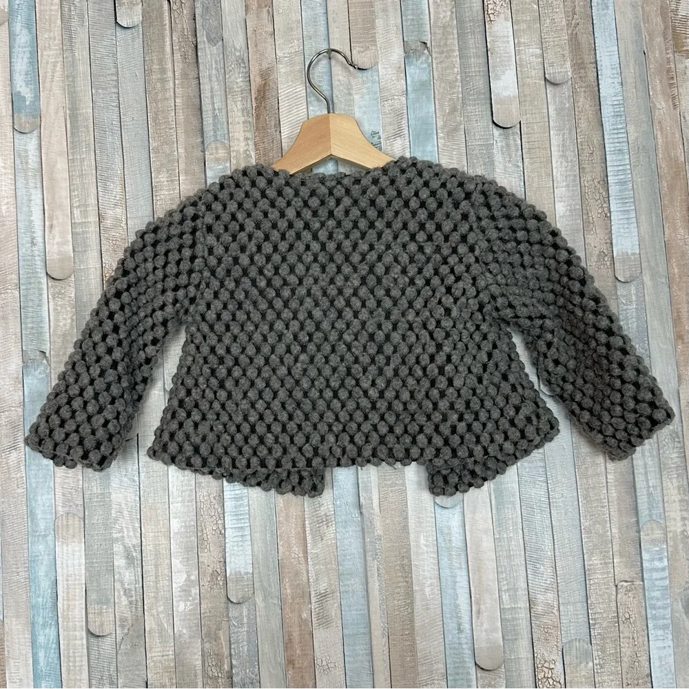 Genuine Kids Oshkosh 4T Gray Wool Knit Bubble Bauble Cardigan‎ Sweater Girls